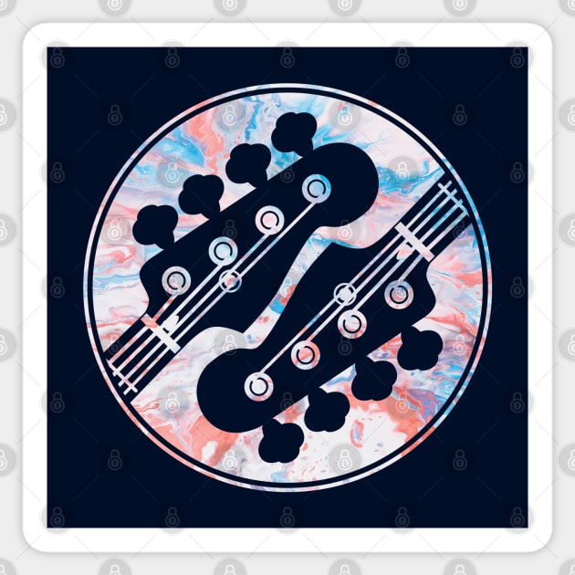 Bass Guitar Headstock Circle Texture Dark Theme Sticker by nightsworthy